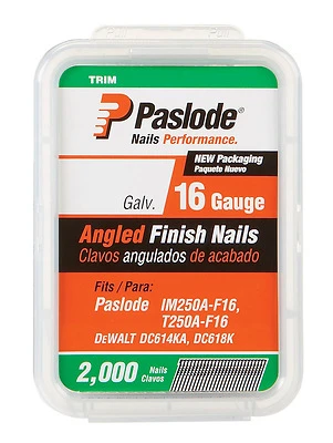 Paslode 650232 Collated Finish Nails, 2-1/2 In. x 16 Gauge, Galvanized, 2,000-Ct.