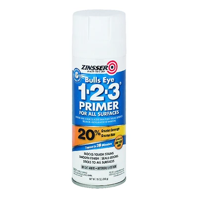 Zinsser 2008 Bulls Eye 1-2-3 Aerosol Spray Primer Sealer, White, 13 Oz