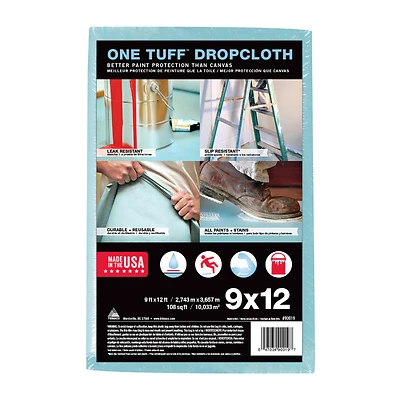 Trimaco 90019 One Tuff Drop Cloth, Sontara Fabric, Blue, 9 x 12-Ft