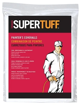 Trimaco 09905 Painting Disposable Coveralls, XL, Zipper, Polypropylene