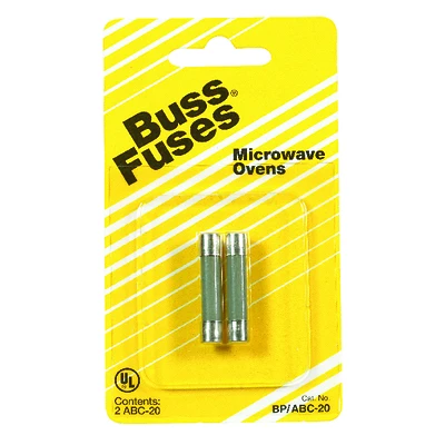Bussmann BP/ABC-20 Fuse, 20 A, 250 VAC, 125 VDC, 400 A, 10 kA Interrupt, Ceramic Body, G, Electronic, Fast-Acting Fuse