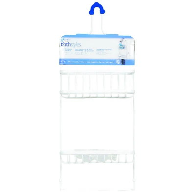 Zenna Home E7617WW Over-The-Shower Caddy, Steel, White, Large