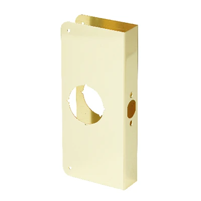Defender Security U 9547 Brass Door Reinforcer, 1-3/8 In. Thick, 2-3/8 In. Backset