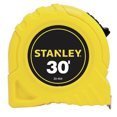 Stanley 30-464 Tape Measure, 30 Ft. x 1 In., ABS Case, Yellow