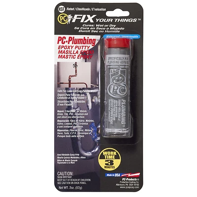 PC-Plumbing 025598 Epoxy Putty, Gray, 2 Oz