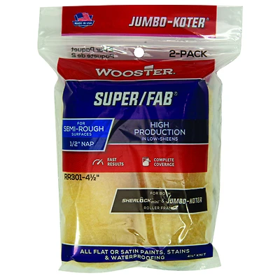 Wooster RR301-4 1/2 Jumbo-Koter Paint Roller Cover, 4-1/2 x 1/2 In. Nap, 2-Pk.