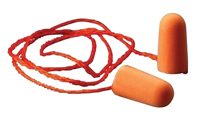 3M 1110 Ear Plugs, 29 dB NRR, Tapered, Polyurethane, Orange