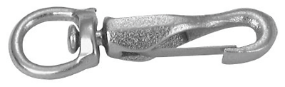 Swivel Spring Snap, Round Eye, Nickel Plated, #334, 3/8-In.