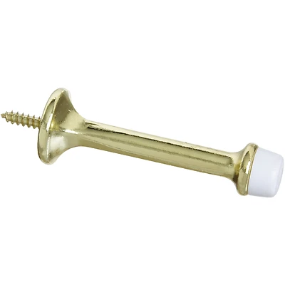 National Hardware N199-372 Door Stop, Wall-Mount, Brass, 3 In.