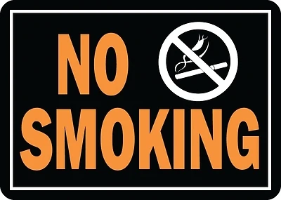 Hy-Ko 811 No Smoking Sign, Aluminum, Fluorescent Orange & Black, 10 x 14 In.