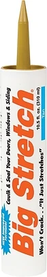 Big Stretch 10014 Acrylic Rubber Caulk, Tan, 10.5-oz.