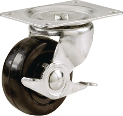 Shepherd 9510 Rubber Swivel Plate Caster, 2-1/2 In, 100 Lb, 1 Pk
