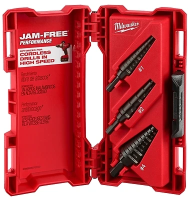 Milwaukee 48-89-9221 Step Drill Bit Set, Black Oxide, Dual Flute, 3-Piece