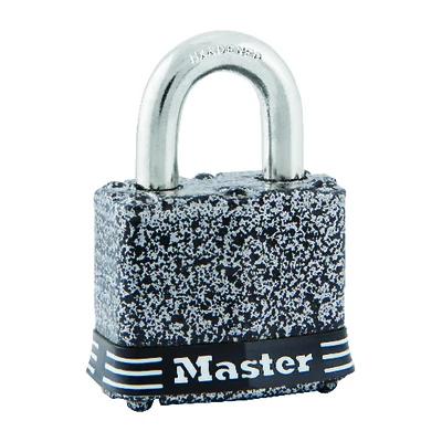 Master Lock 380D Padlock, Keyed Different Key, 9/32 in Dia Shackle, 1-1/8 in H Shackle, Steel Shackle, Steel Body