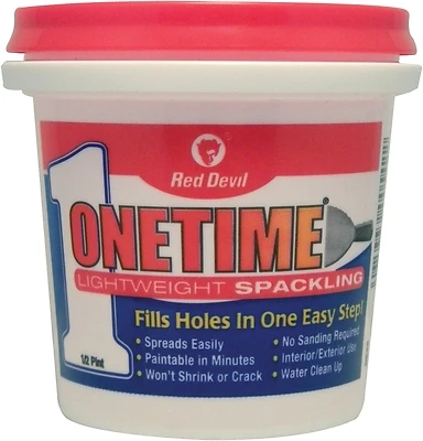 Red Devil 0542 Onetime Lightweight Spackle, Pre-Mixed, 1/2 Pt.