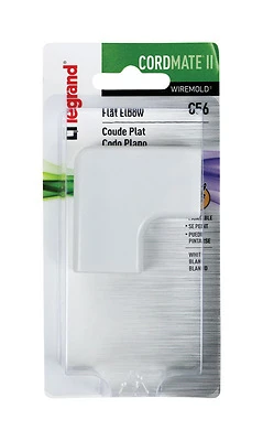 Wiremold C56 Wireway Elbow, Flat, Plastic, White