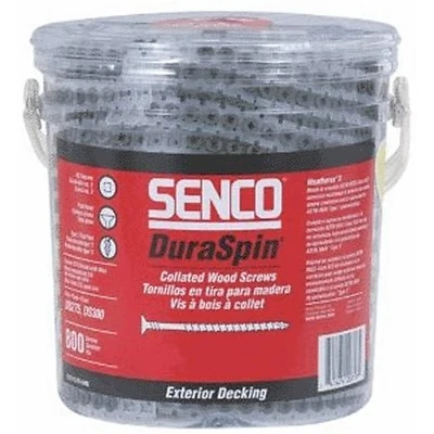Senco 08D250W DuraSpin Collated Wood Screws, #8 x 2-1/2 In., 800-Ct.