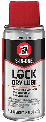 3-In-One 120074 Lock Lubricant, Clear, 2.5 oz. Aerosol