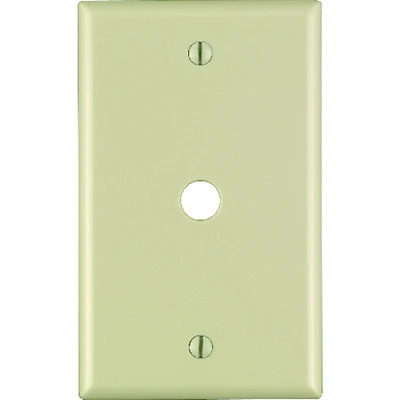 Leviton 001-86013-000 Wallplate, 4-1/2 in L, 2-3/4 in W, 1-Gang, Plastic, Ivory, Smooth