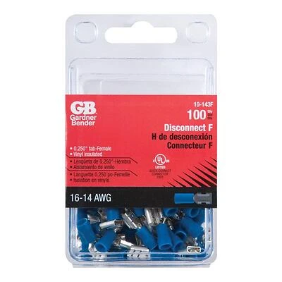 Gardner Bender Female Disconnect, 16-14 AWG, 100-Pk.
