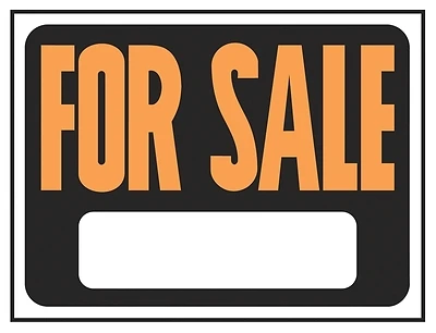 Hy-Ko 3006 For Sale Sign, Fluorescent Orange/Black Plastic, 12 x 8.5-In.