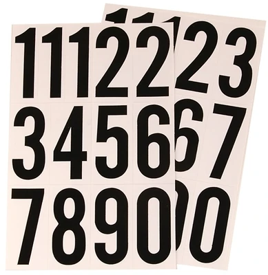 Hy-Ko MM-4N Vinyl Number Set, Black On White, 3 In., 26 Numbers