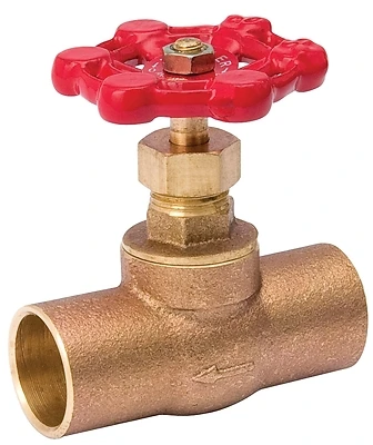 C x C Stop Valve, Brass, 1/2 In.