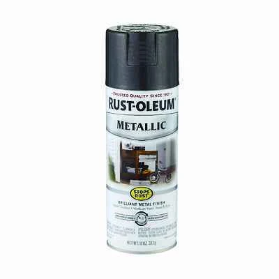 Rust-Oleum 7250830 Stops Rust Metallic Spray Paint, Black Night, 11 oz.