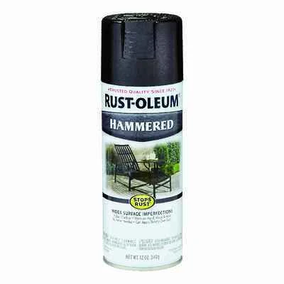 Rust-Oleum 7215830 Stops Rust Hammered Spray Paint, Black, 12 Oz
