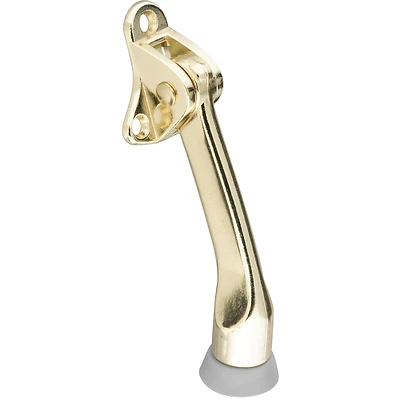 National Hardware N184-259 Wall-Mount Kick-Down Door Stop, Brass, 4 In.