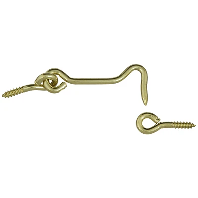 National Hardware N118-133 Hook and Eye, Solid Brass, 2-1/2 In.