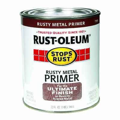 Rust-Oleum 7769502 Stops Rust Flat Rusty Metal Primer, 1 Qt.