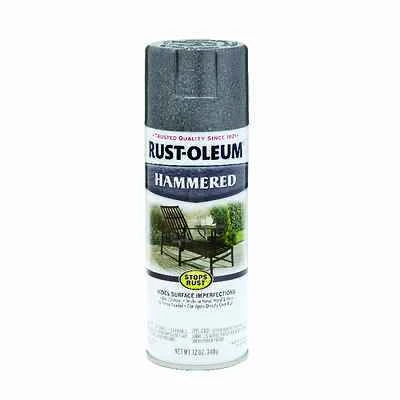 Rust-Oleum 7214830 Stops Rust Hammered Spray Paint, Gray, 12 Oz.