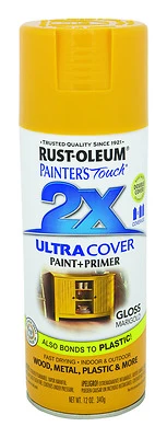 Rust-Oleum Painter's Touch 2X 249862 Ultra Cover Gloss Spray Paint, Marigold, 12 Oz