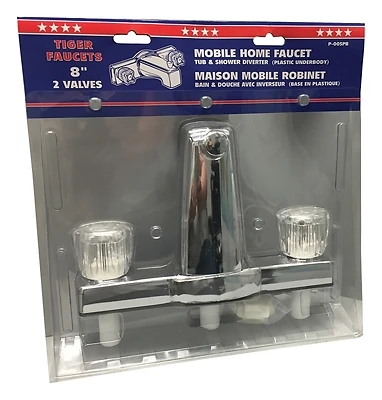 US Hardware P-005PB Tub and Shower Diverter, 2-Faucet Handle, Plastic, Chrome-Plated