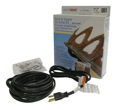 Easy Heat ADKS-400 Roof and Gutter De-Icing Cable, 80 Ft, 120V