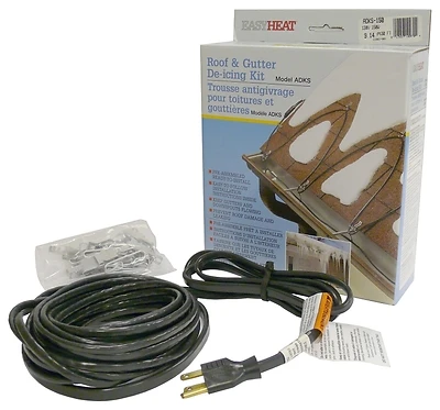 EasyHeat ADKS-100 Roof and Gutter De-Icing Cable, 20 Ft, 120V