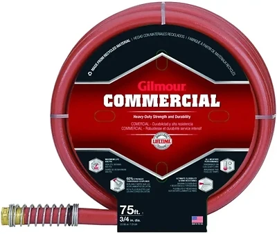840751 Commercial Garden Hose, 75 Ft Length, Rubber/vinyl, 400 Psi