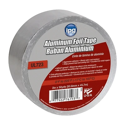 Intertape 9202 Aluminum Foil Tape with Liner, 2 In. x 50 Yd.