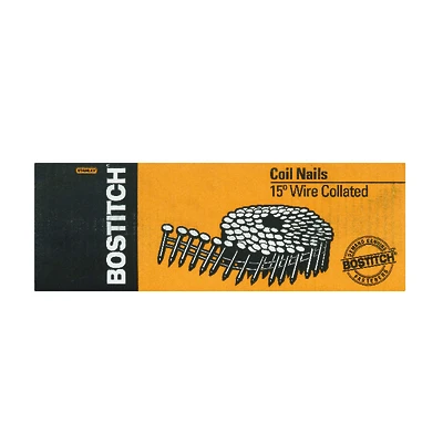 Bostitch C6P99D Framing Nails, 2 In., 15 Deg. Coil, Ring Shank, 3600 Pk