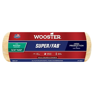 Wooster R241-9 Super/Fab Paint Roller Cover, 3/4-In. Nap, 9-In.