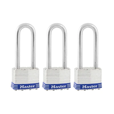 Master Lock 1TRILJ Padlock, 1-3/4 in W Body, Keyed Alike Key, 5/16 in Dia Shackle, 2-1/2 in H Shackle, Steel Shackle