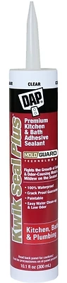 Kwik Seal Plus Kitchen/Bath Microban Caulk, Clear, 10.1-oz.