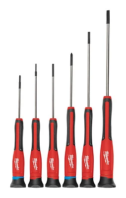 Milwaukee 48-22-2606 Precision Screwdriver Set, Chrome-Plated, 6-Piece