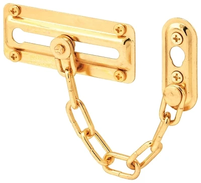 Defender Security U 9905 Chain Door Guard, Brass Finish, Steel Chain