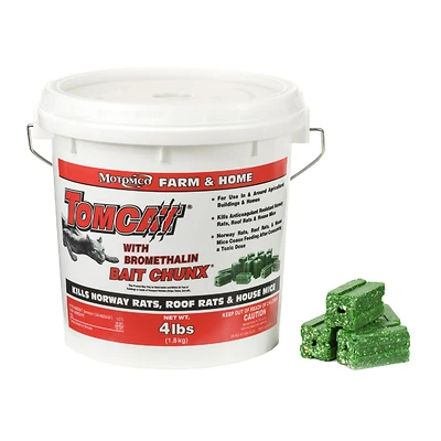 TOMCAT BROMETHALIN 1 OZ BAIT CHUNX 4 LB PAIL 4/CS