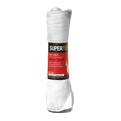 Trimaco SuperTuff 10756 Terry Towel, White, 17 in L, 14 in W, Cotton