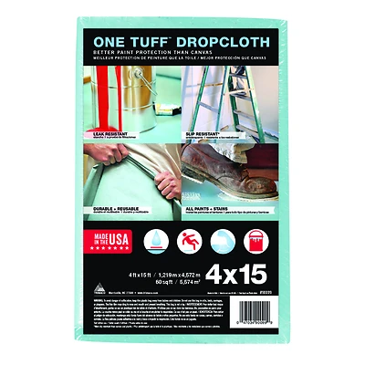 Trimaco 90099 One Tuff Drop Cloth, Sontara Fabric, Blue, 4 Ft. x 15 Ft.