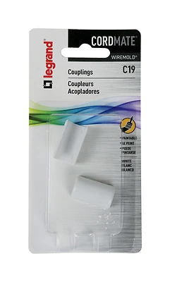 Wiremold C19 Coupling Channel, PVC, White