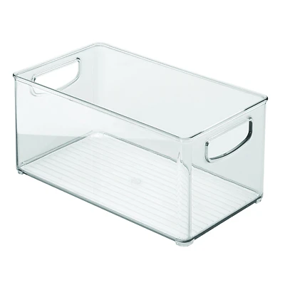 InterDesign 64530 Stackable Kitchen Storage Bin, Clear Plastic, 10 x 6 x 5 In.